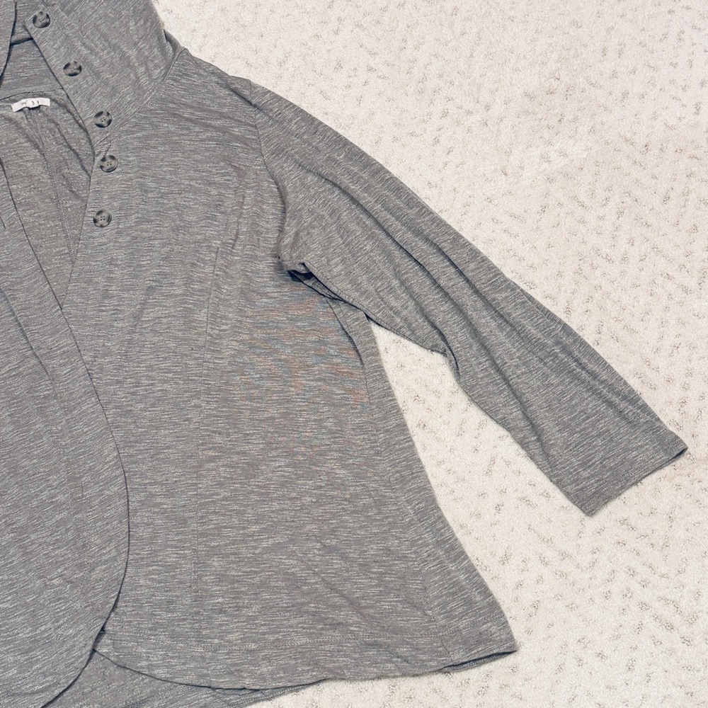 Maurices Lightweight Cardigan Jacket Size 3X Grey Cowl High Neck Office School - Picture 10 of 13